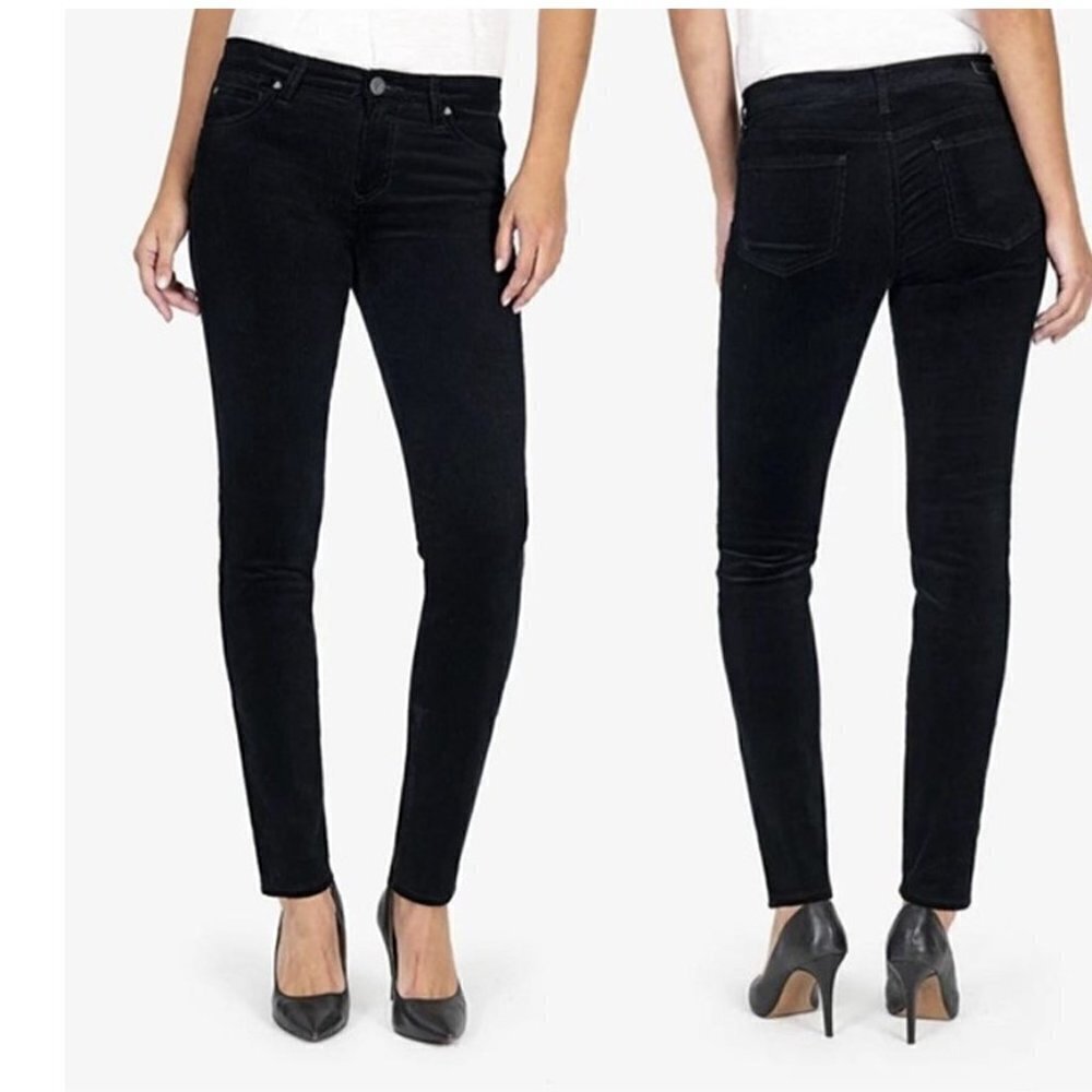 🔥 Kut From The Kloth Diana Corduroy Relaxed Fit Black Skinny Jeans